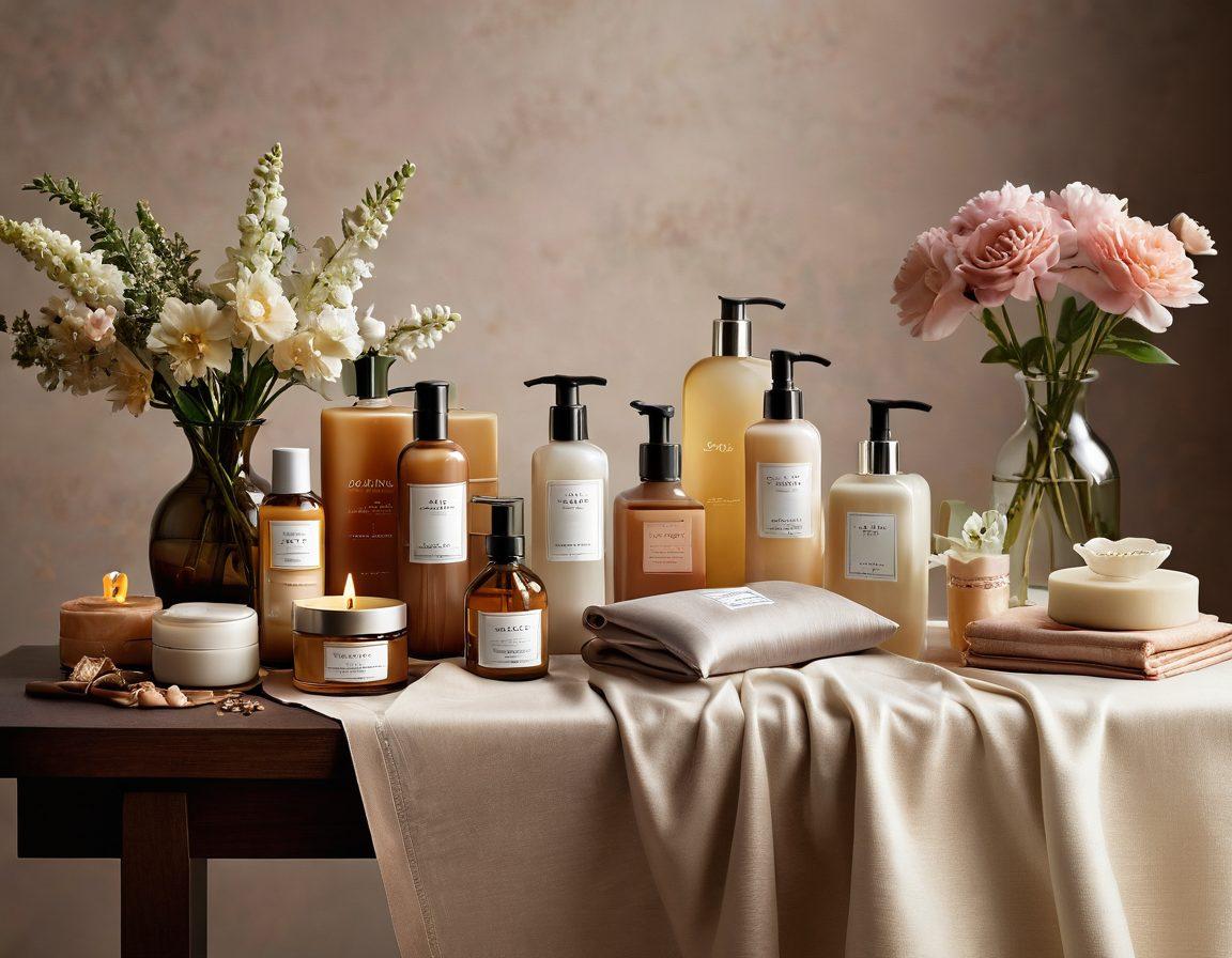 A visually appealing and inviting display of various intimate products, arranged tastefully on a soft, luxurious fabric. Include a diverse array of items representing different tastes and preferences, surrounded by delicate floral accents to evoke a sense of intimacy and warmth. Soft lighting enhances the mood, creating an atmosphere of comfort and exploration. super-realistic. warm colors. soft focus.